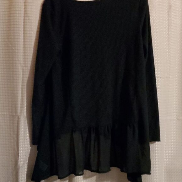 UMGEE RIBBED TUNIC BLACK S high low - Picture 6 of 6